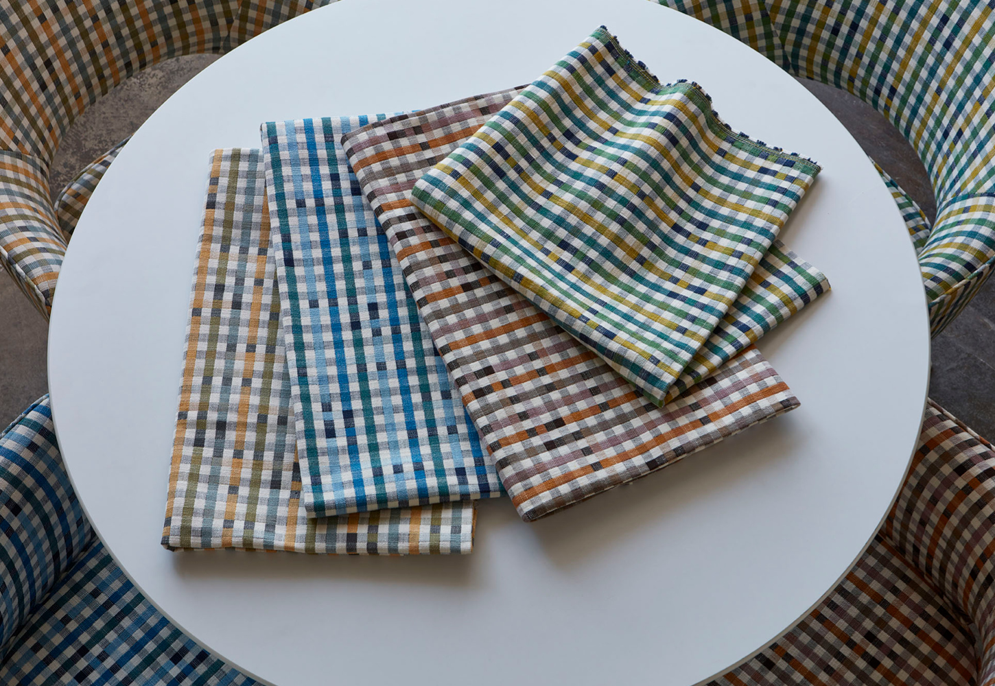 Pleated Check Cotton Skirt | Bright/Multi | TOAST